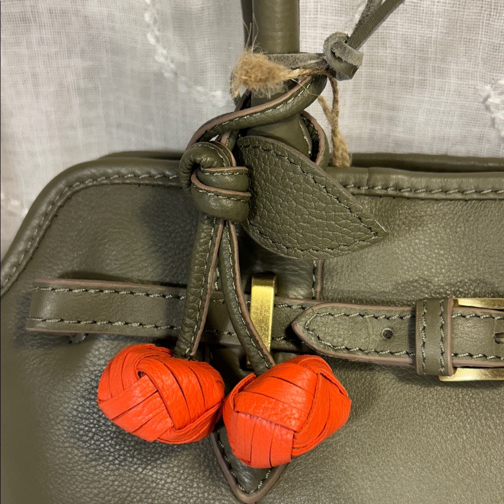 NWT Handmade leather purse with leather cherry charm - Picture 2 of 16